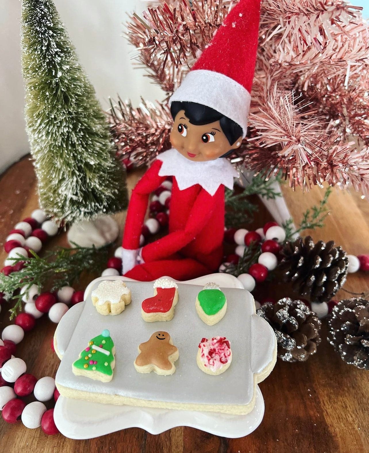 Elf Tray Mini Baking Sheet w/Christmas Cookies